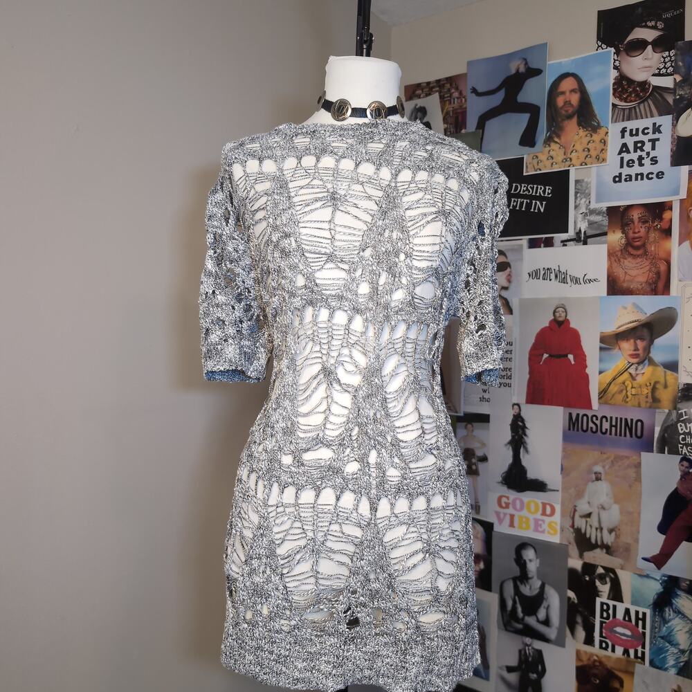 Open Knit Short Sleeve Dress Gothic Punk